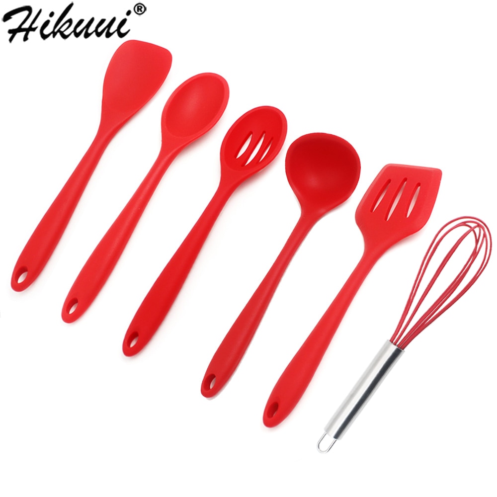 Utensilios de cocina de silicona, juego de cuchara, espátula, batidor de huevos, utensilios de nailon resistentes al calor, 1 ud.