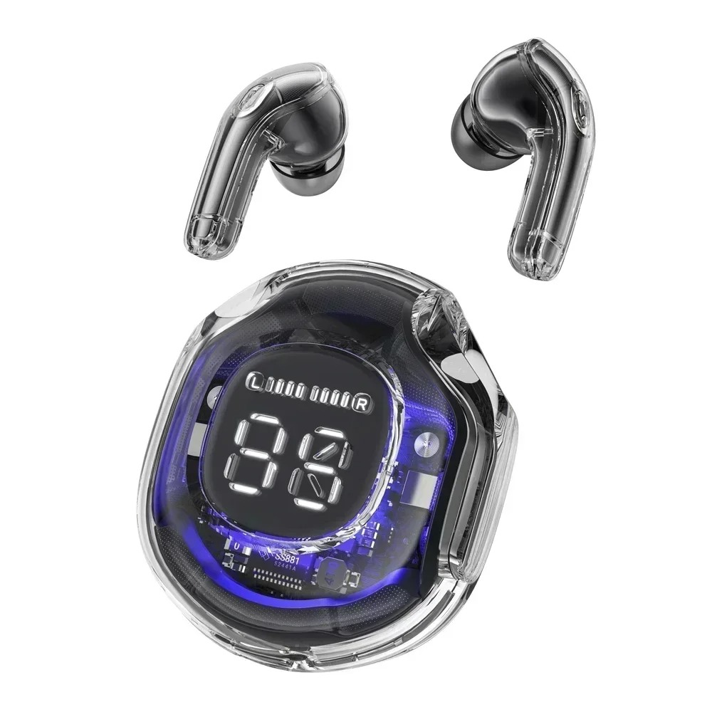 T8 TWS Draadloze Koptelefoon Bluetooth 5.3 Hoofdtelefoon Sport Gaming Headsets Ruisonderdrukking Oordopjes Bass Touch Control voor Telefoon: Black