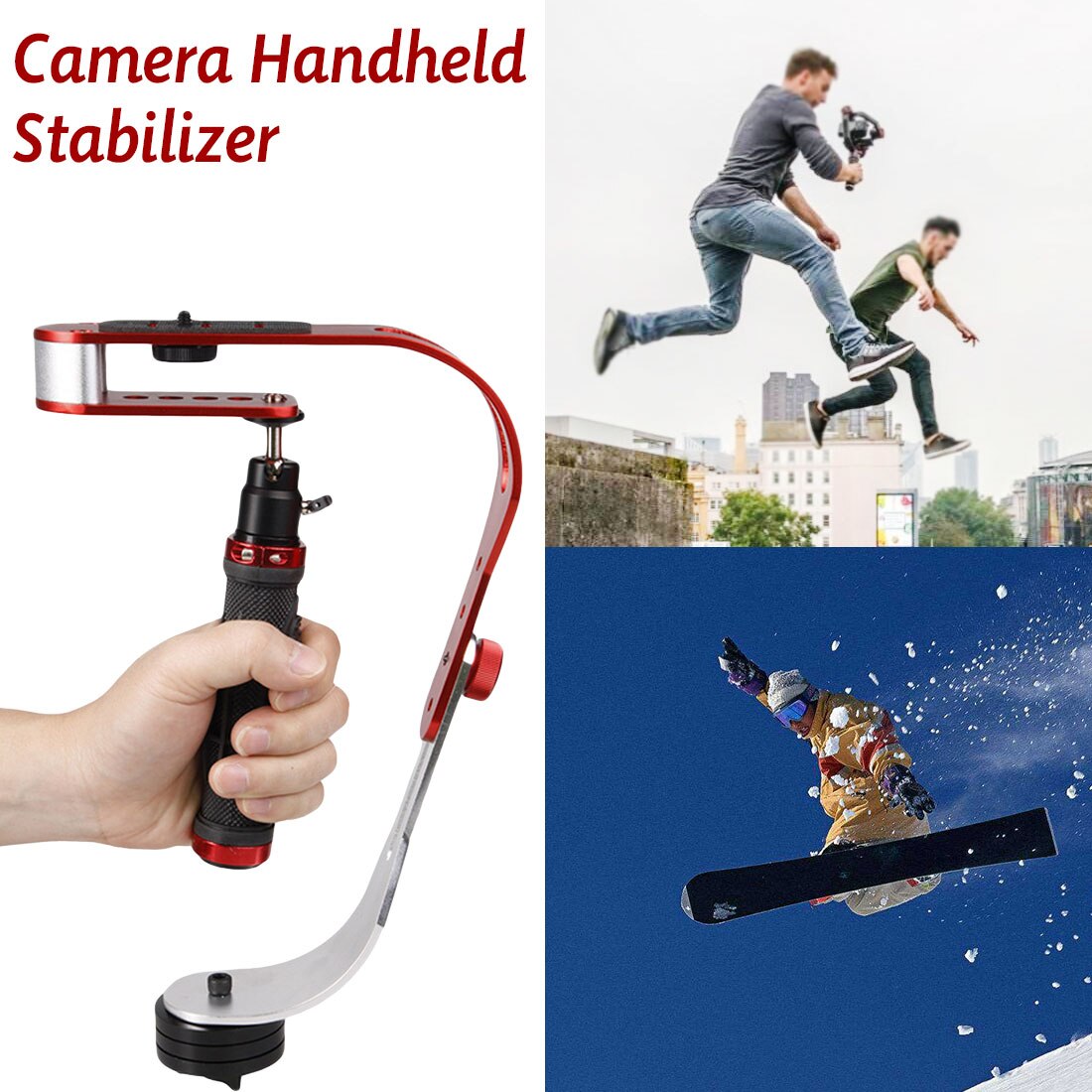 Universal Red Alloy Aluminum Mini Handheld Digital Camera Stabilizer Video Steadicam Mobile DSLR 5DII Motion DV Steadycam