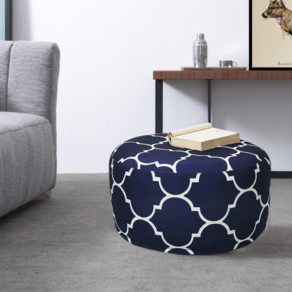 Inflatable Foot Stool Bean Bag Sofas Portable Round Foot Rest Pillow With Seat Cover Inflatable Foot Pad For Travel Home Office