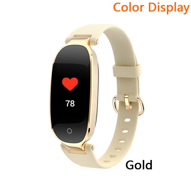 B79 Female Smart Bracelet Fitness Tracker PPG ECG Blood Pressure Double Heart Rate Sleep Monitoring Call Reminder PK S3 S3pro: S3Pro Gold