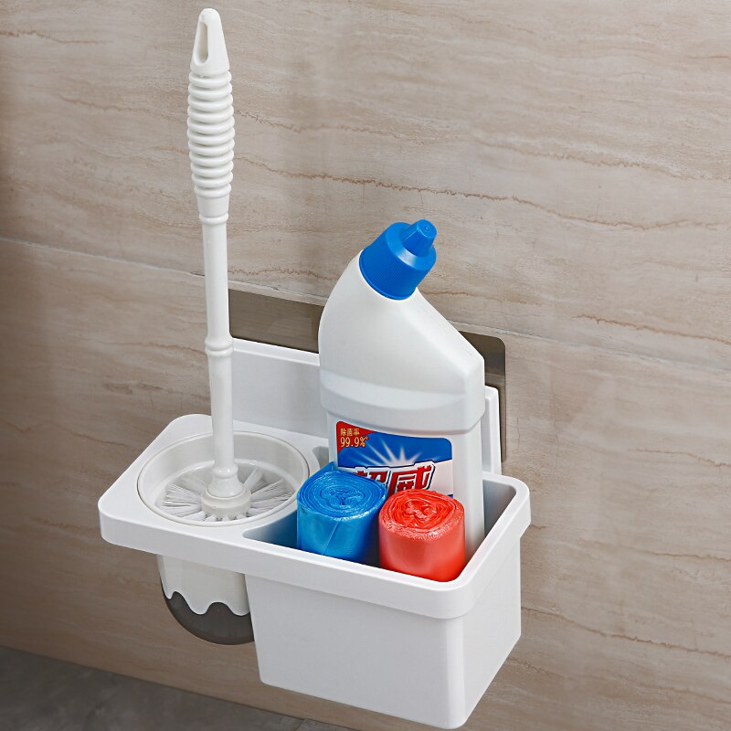 Suction Wall Mounted WC Brush with Storage Holder Toilet Brush Toilet Set Cleaning Brush Antique Toilet Bathroom Accessori