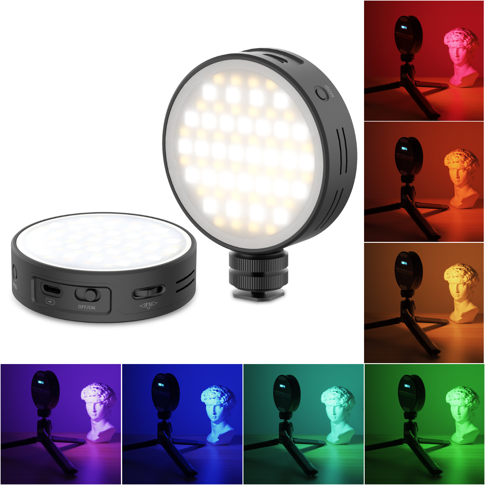 Ulanzi R66 Mini Rgb Led Video Vulling Licht Dimmen 2500-9000K Camera Smartphone Vlog Live Fotografie Lamp 2000mah Fotostudio