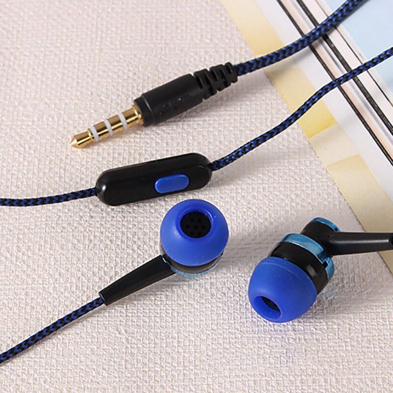 Mobiele Telefoon Met Tarwe Draad Oortelefoon In-Ear Gevlochten Bedrading Cord Universele Muziek Subwoofer Hoofdtelefoon Voor Xiaomi Huawei Samsung