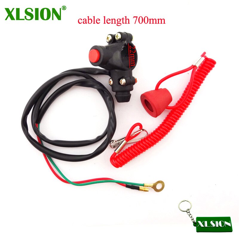 XLSION Engine Kill Stop Tether Closed Safety Switch Push Button For Pocket Bike Dirt Bike ATV Quad TRX Mini Moto Motorcycle