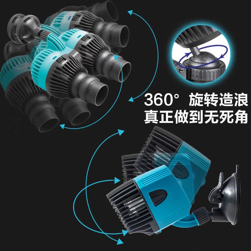 Aquarium Wave Maker Pump Single Double Magnet Head 360 dergee Adjustable Wave Flow Pump for Fish Tank 220/240V Wave Water Pump
