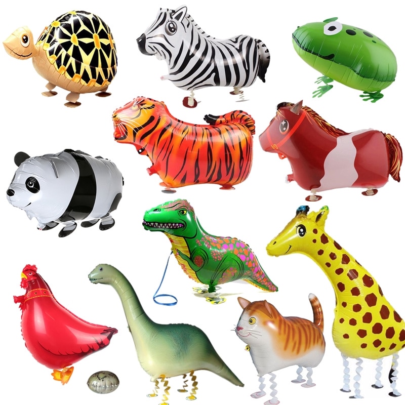 1pc gående dyreballoner sød kat hund panda dinosaur tiger balloner kæledyr legetøj bolde til børn udendørs sjov legetøj fødselsdag