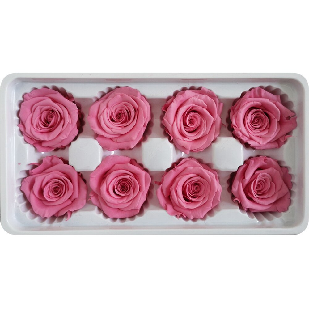 8 stk / kasse konserverede blomster blomst udødelig rose 5cm diameter mødres dag evigt liv blomstermateriale kasse