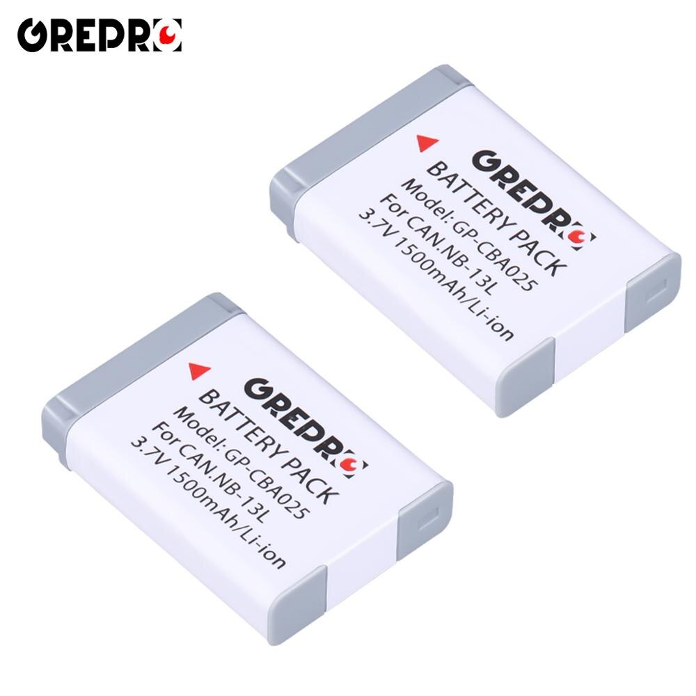 Batterie 1500mAh NB13L + chargeur NB 13l pour appareil photo Canon PowerShot G5X G7X G9X G7 X Mark II G9 X SX620 SX720 SX730 HS, NB-13L mAh: 2x Battery
