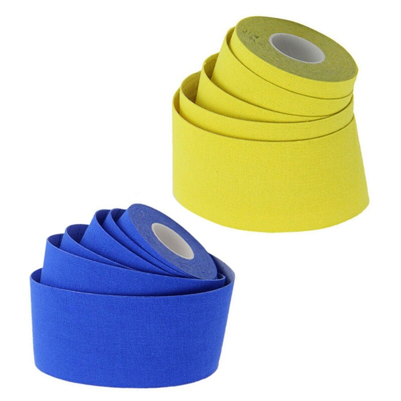 2x Kinesiology Athletic Tape-Sports Injury Tape for Knee,Joint,Muscle Support-Adhesive Kinetic Tape Navy Blue & Yellow: Default Title