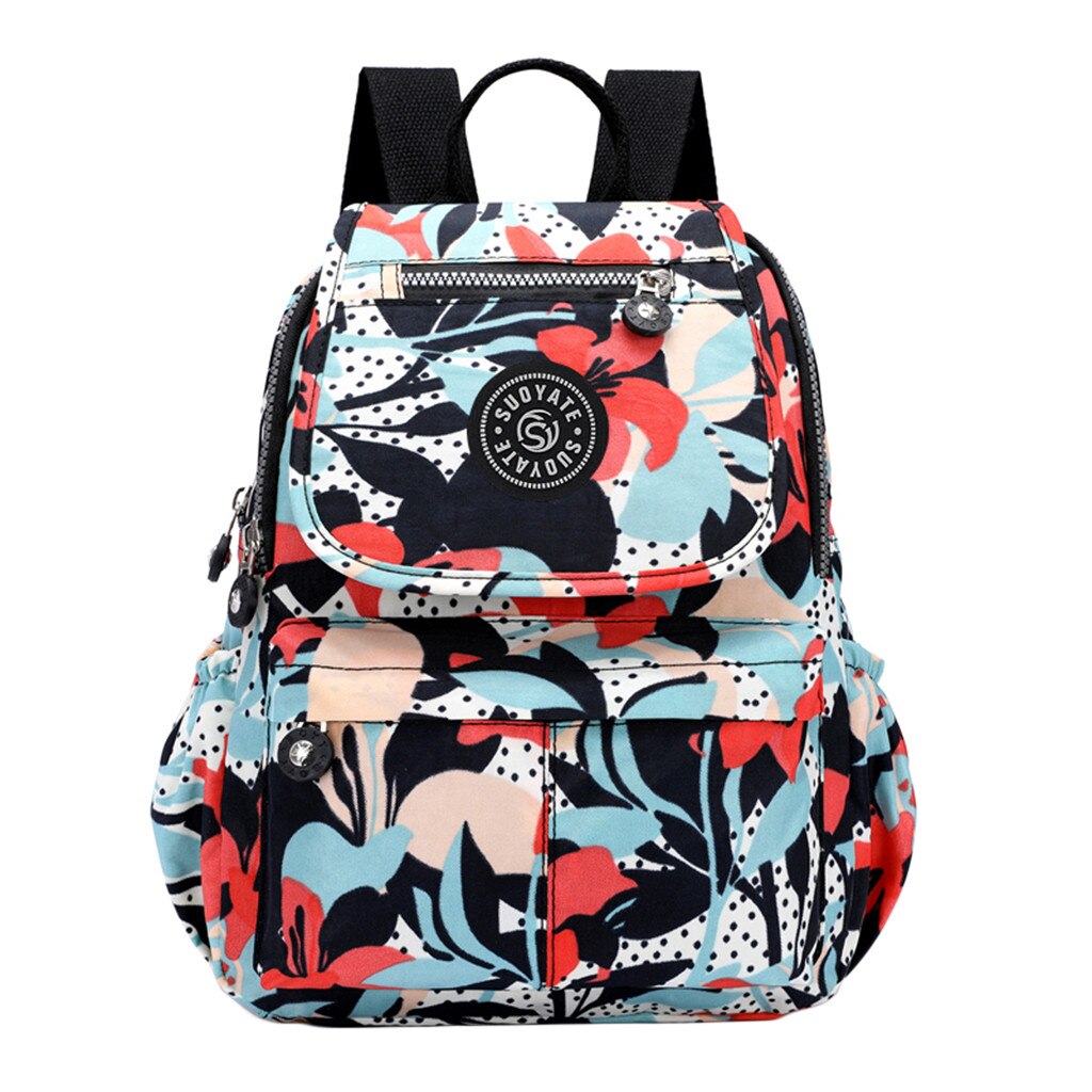 MAIOUMY-mochila impermeable de nailon con mango suave para mujer, bolsos escolares con cremallera, de viaje, multibolsillos,: D