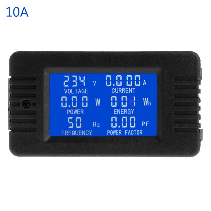 6 in 1 digital  ac 20a 100a spændingsenergimåler voltmeter amperemeter strømstyrke panel watt combo indikator 110v 220v lcd: 10a