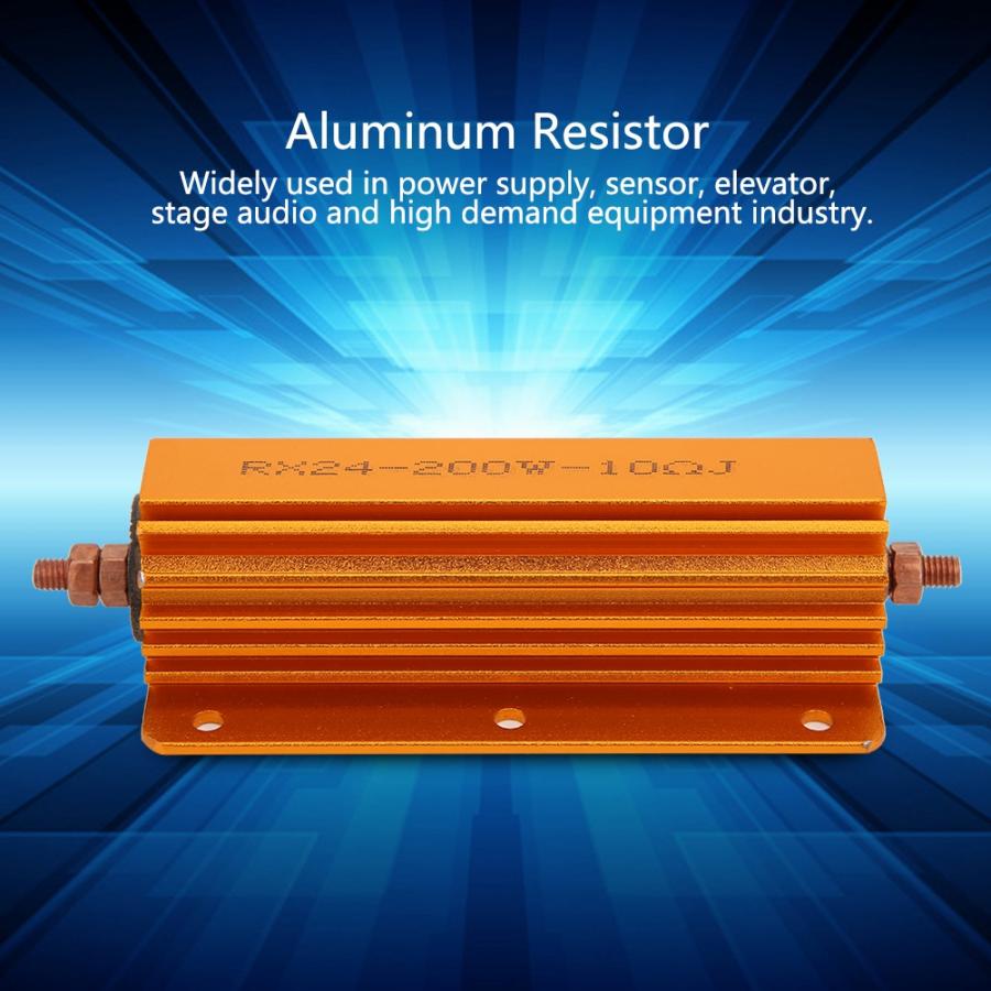 Aluminum Resistor 200W 10R High Power Resistor Gold Aluminium Housing Industrial Eletrical Supplies Resistor