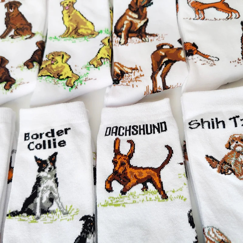 Crew Funny Women Socks Border Collie Schnauzer Lab Scottie Beagle Boxer Pug Bulldog Sheltie Golden Doodle Retriever