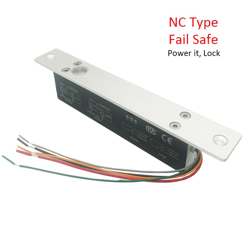 DC 12V NO NC Mortise Door Lock Fail Safe fail Secure Narrow Electric Bolt Lock: Fail Safe type