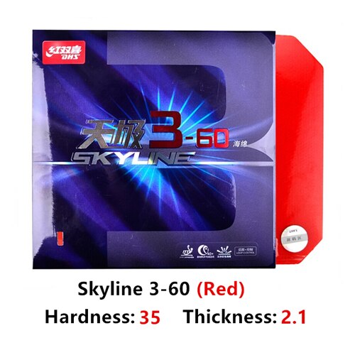 DHS Skyline 3-60 table tennis rubber control+ loop Original pips-in DHS ping pong sponge: Red H35 T2.1