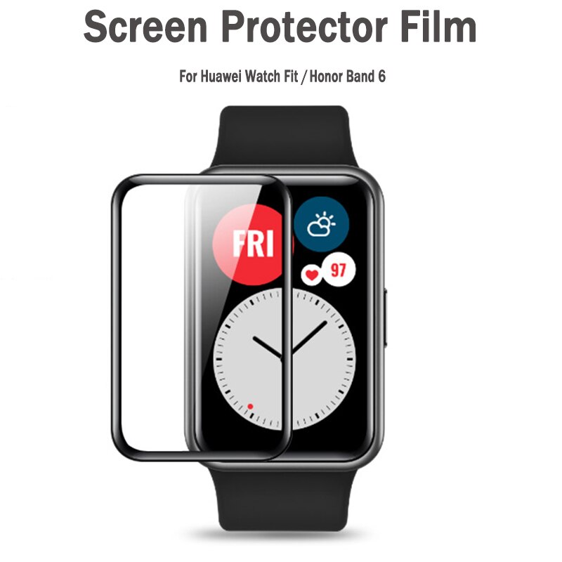 Voor Honor Band 6 Screen Protector Film 3D Gebogen Volledige Rand Zacht Glas Cover Bescherming Voor Huawei Horloge Fit Screen protector