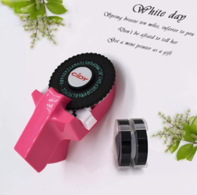 8 Colors Household Mini Portable Manual Label Machine Hidi C101 Embossing Machine Typewriter Hand Curtain Decorative Tape Paper