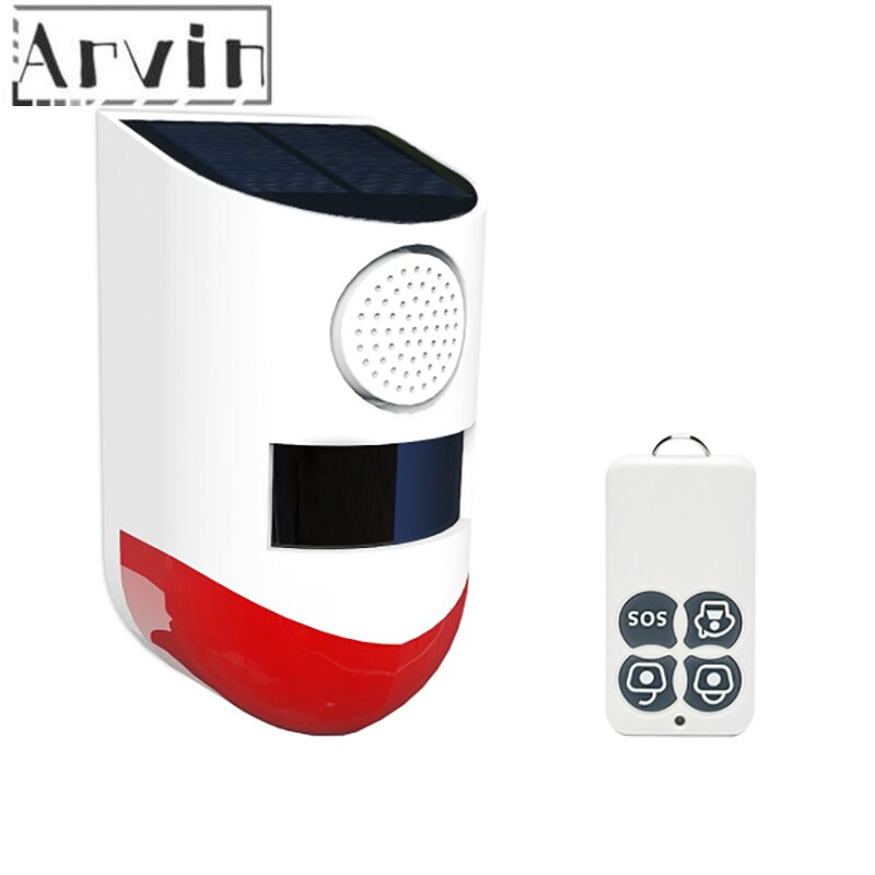 120dB For Intelligent Alarm Security System With 433 Remote Control Solar Energy Outdoor Wireless Flashing Light Alarm Siren