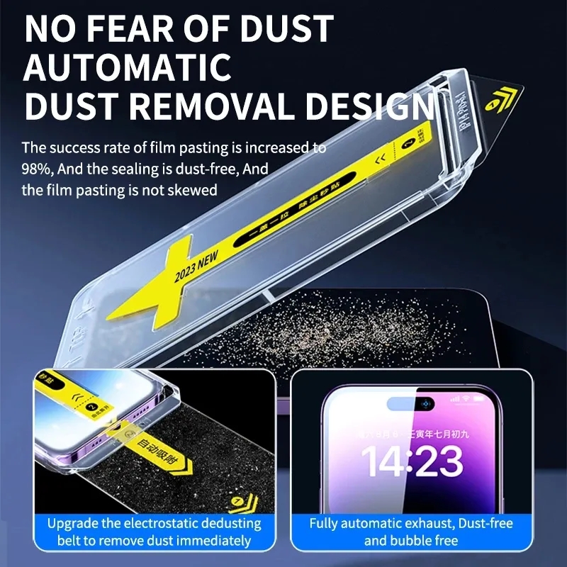 Neue 8K Oleophobe Beschichtung Staubfreie Installation Displayschutzfolie für iPhone 13 11 12 14 Profi Max Mini XS MAX X 15 Anti Spion Glas