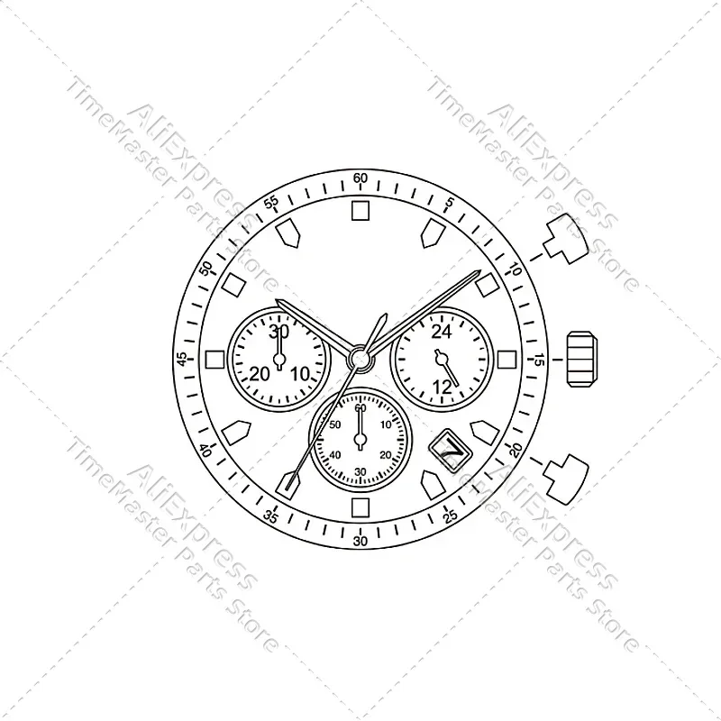 Miyota movimiento de cuarzo JS25 movimiento de fecha automático original accesorios de reloj movimiento electrónico
