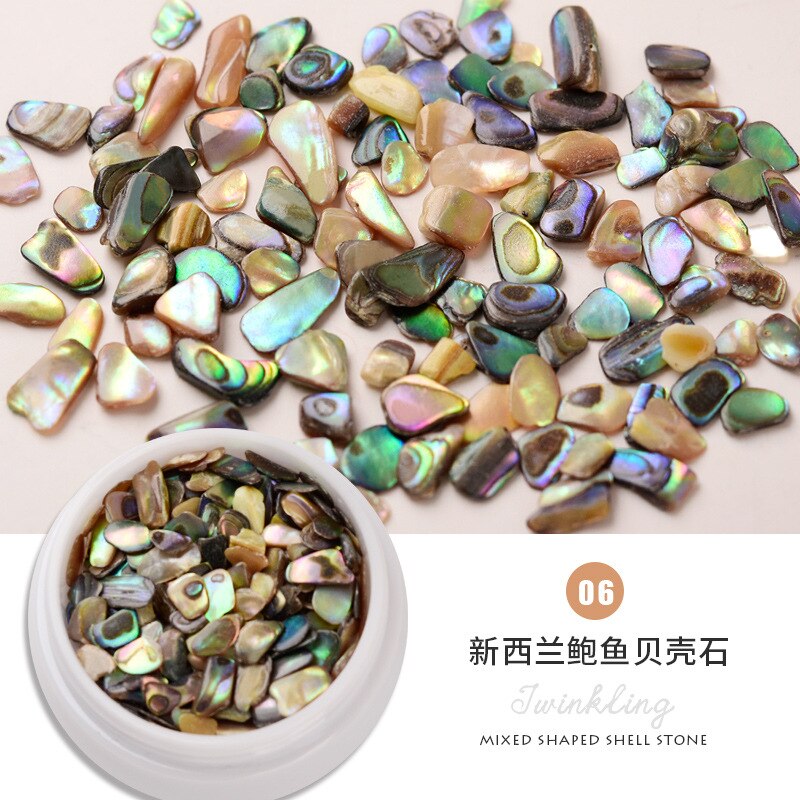 3d gwóźdź Sztuka uchowiec muszla kamień płatek kolor polerowany symfonia zorza polarna ozdoba robić paznokci akcesoria robić tipsów: 06