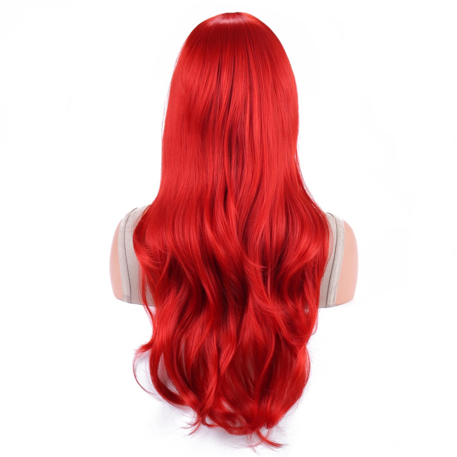 Peluca sintética de sirena probeauty, peluca larga roja rizada ondulada, peluca de disfraz de Halloween para mujer, peluca de para uso diario P
