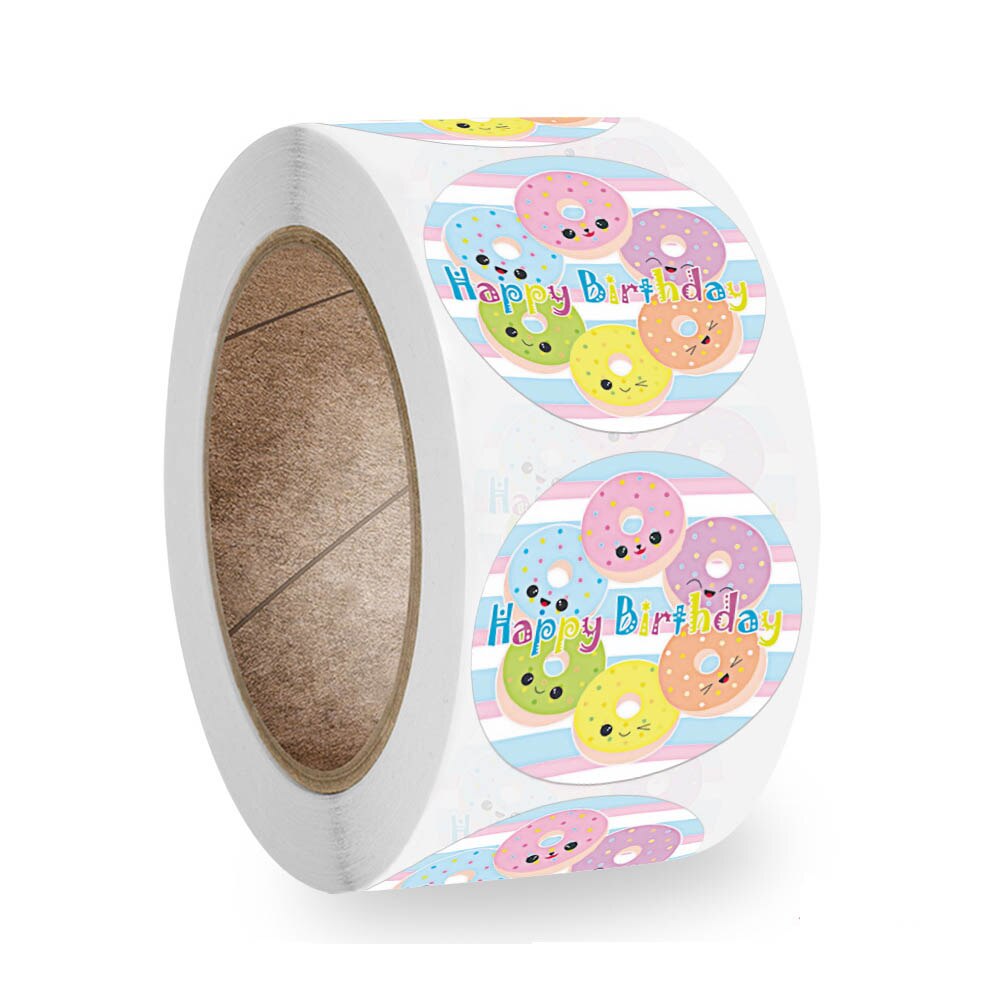 100-500pcs Happy Birthday stickers packaging Sealing Label DIY Party decoration Self-adhestive Handmade Stationery Sticker: QY778-500pcs