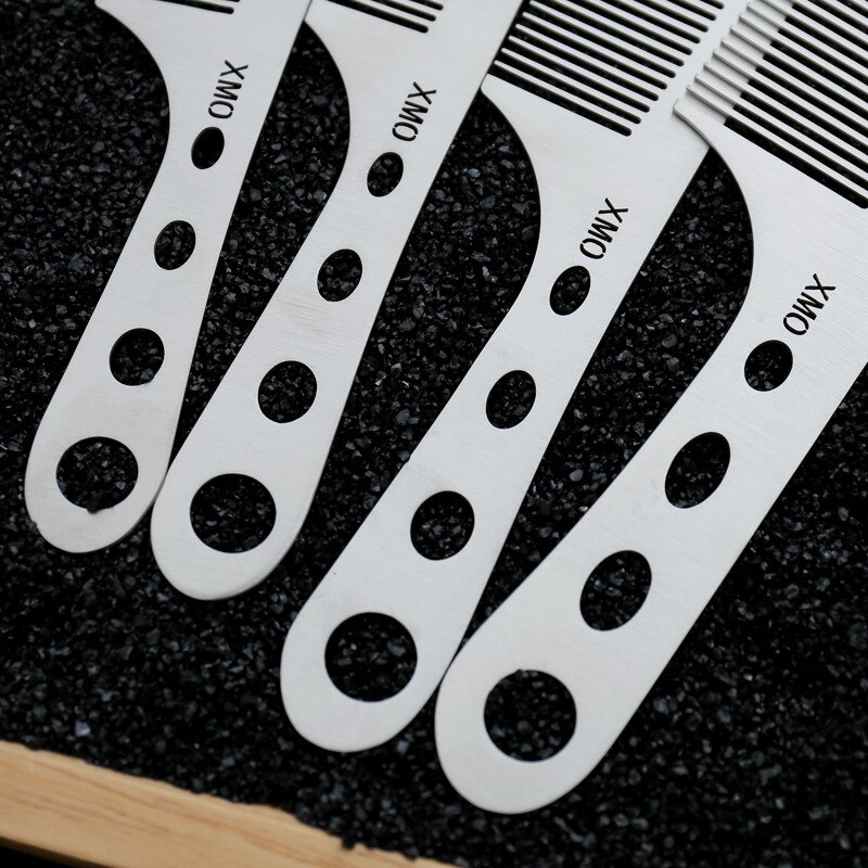 Brainbow 1PC Titanium Stalen Kam Professionele Salon Haar Kappers Antistatische Kappers Kam Ultra Dunne Haarborstel voor Mannen