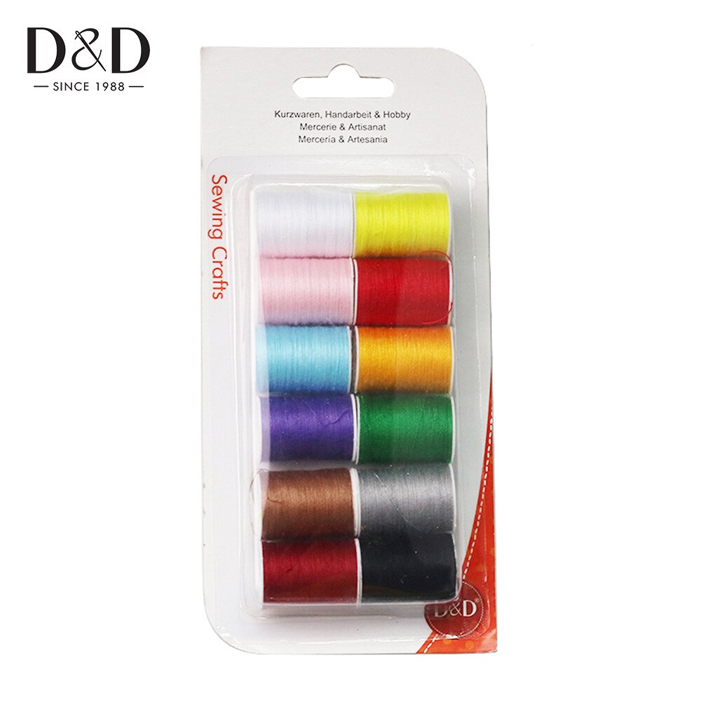 12pcs/set Sewing Threads Multicolor Polyester Quilting Stitching Embroidery Thread Hand Sewing Accessories DIY: Default Title