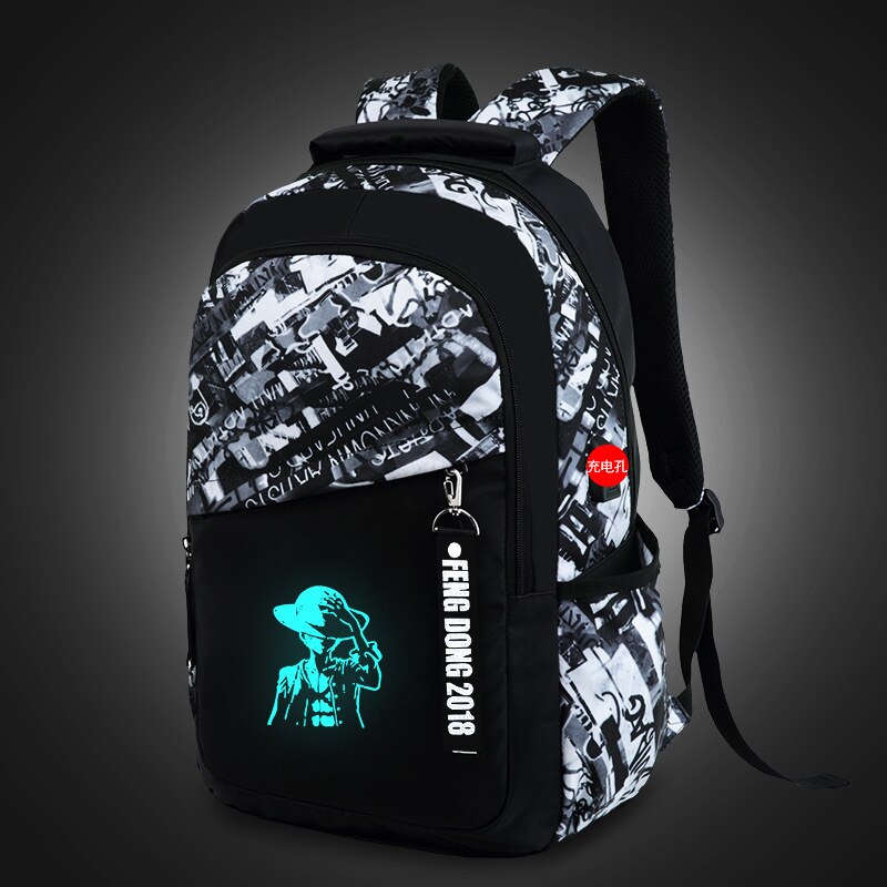 USB Lade Schule Taschen Für Jugendliche Jungen Wasserdichte Große Rucksäcke Kinder Student Schule Rucksack Casual Brust Tasche Schul: Black Graffiti men