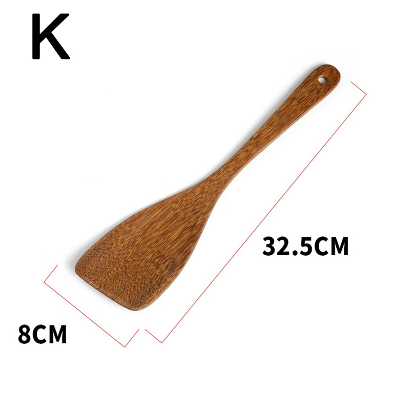 Duurzaam Eco-vriendelijke Houten Spatel Hittebestendige Non-stick Natuurlijke Houten Koken Lepel Rijst Scoop Keuken Kookgerei: K