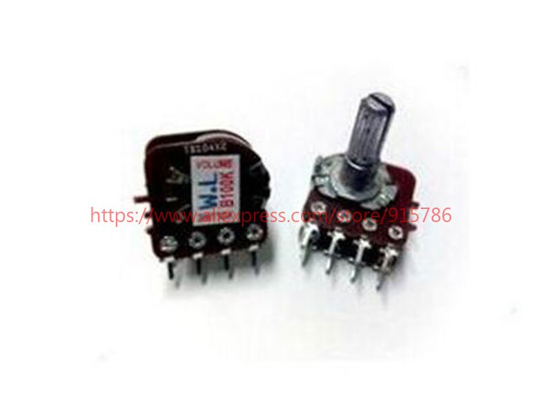 5pcs B100K double potentiometer 8pin power amplifier potentiometer