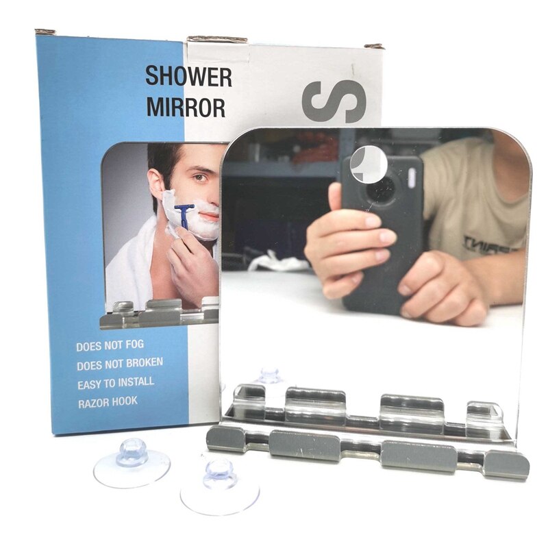 Miroir de douche Anti-buée, miroir de rasage de salle de bain sans buée