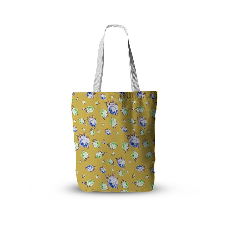 3d bedrukte canvas tassen met bloemenprint, damesboodschappentas, schoolmeisjestas, grote capaciteit, herbruikbare tas: Stijl 2
