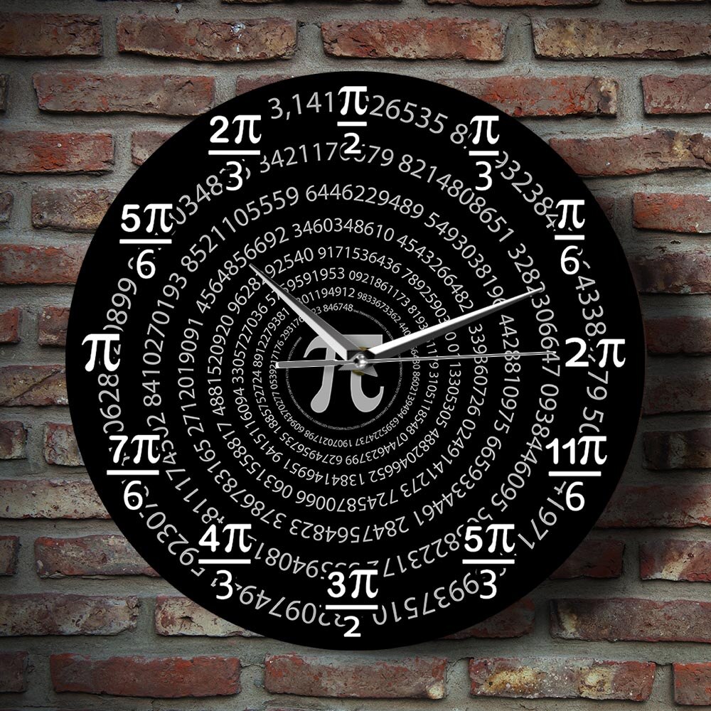 Pi 3.14 Wiskunde Wandklok Klaslokaal Muur Decor Math Wetenschap Wall Art Decoratieve Muur Horloge Pi Dag Math Liefhebbers