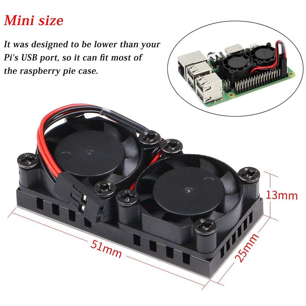 Raspberry Pi 4 Model B Dual Fan with Heat Sink Ult... – Vicedeal