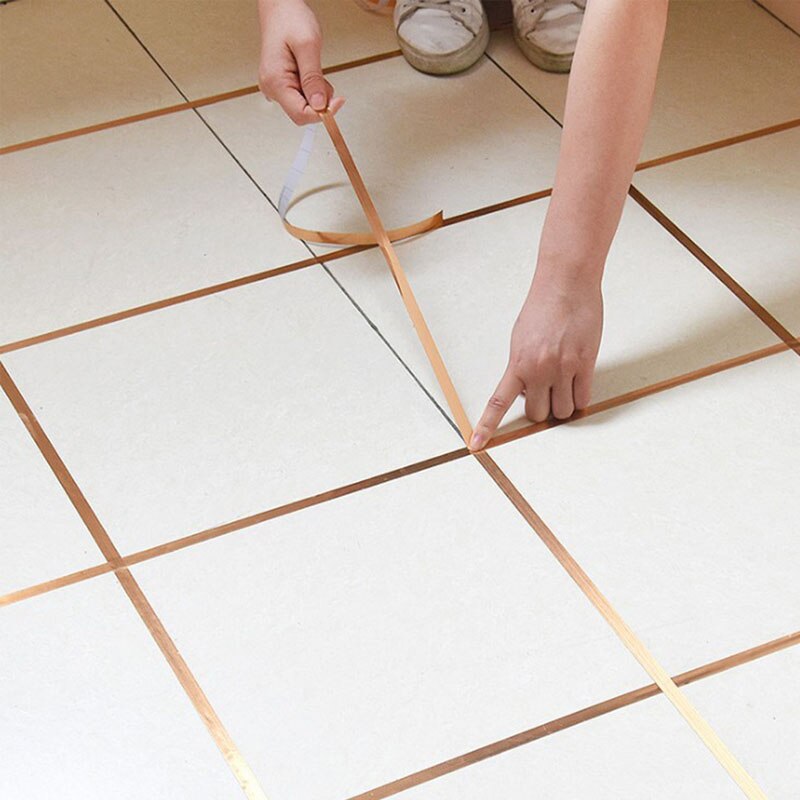 Ruban adhésif imperméable pour carreaux de céramique, 1 rouleau de 50m, autocollant anti-moisissure pour cuisine, salle de bains, beau décor de bord