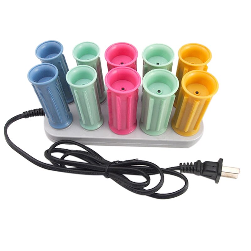 10 Pcs/Set Dry/Wet Hair Curler Electric Magic Hair Curler Rollers Bendy Roller Sticks Set Styling Tools Hair Curler Us Plug