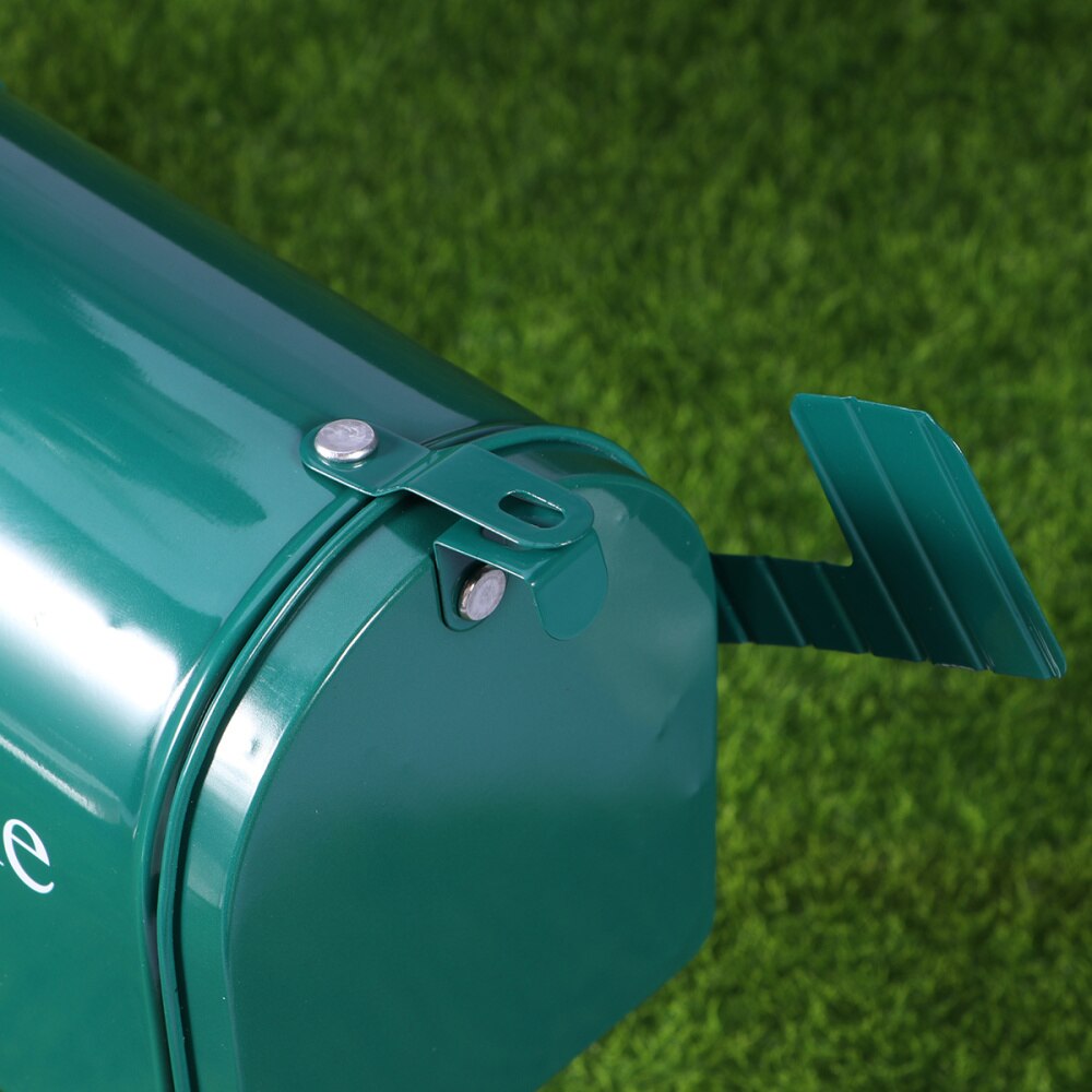 Photo Prop Retro Tinplate Box Large Capacity Post-mount Mailbox Post Storage Box (Red)