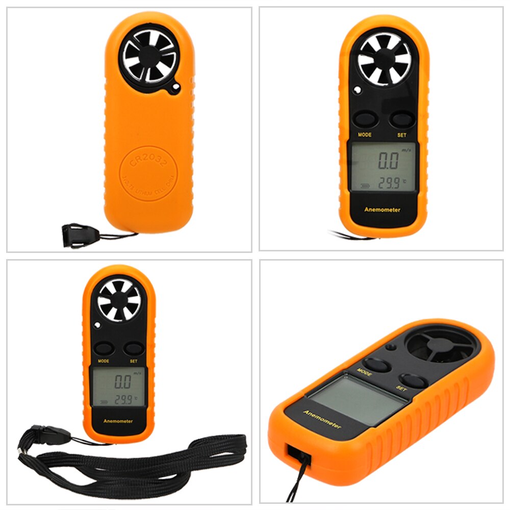 Pocket Smart Wind Speed Gauge Meter Wind Thermometer Anemometer Digital Display High Precision Hand-held 0-30m/s