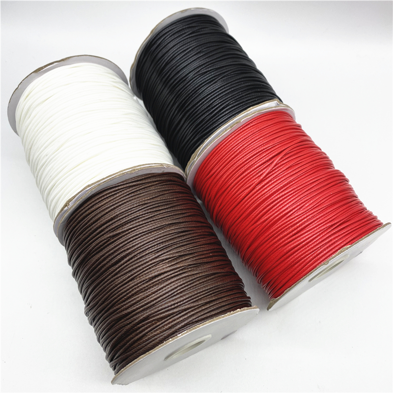 0.5mm/0.8mm/1mm/1.5mm/2mm cordon de coton ciré corde fil ciré cordon sangle collier corde pour la fabrication de bijoux