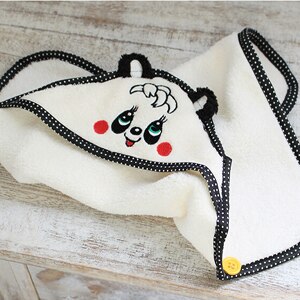 Cute Soft Animal Pattern Pet Dog Towel Pet Bath Towel Lovely Puppy Dog Bathrobe Size S M L: White / L