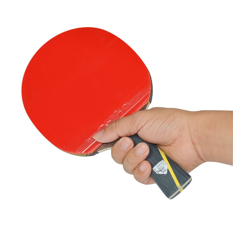 Huieson-raqueta de tenis de mesa de 6 estrellas, raquetas de Ping Pong de goma con doble grano de carbono, pala de pádel, potente murciélago con cubierta, 1 par