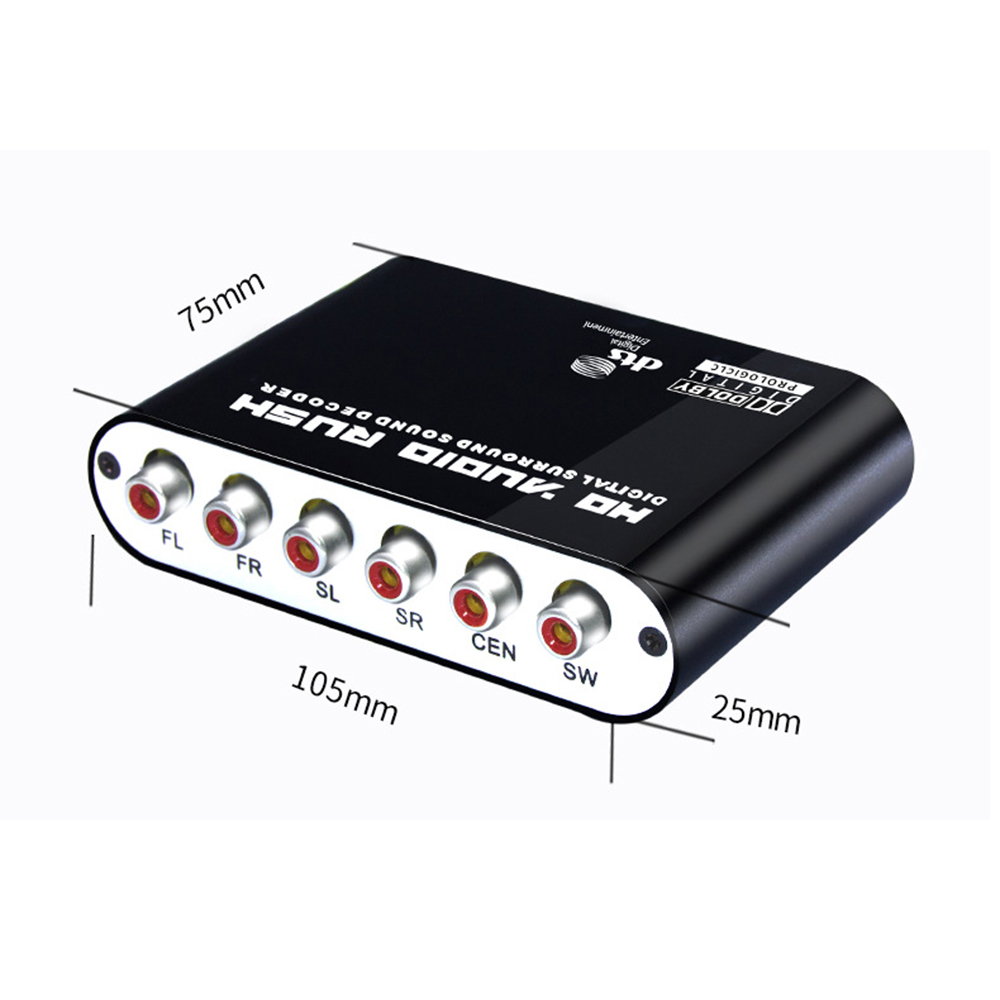For TV Digital 5.1 Audio Decoder Dolby Dts/Ac-3 Optical To 5.1-Channel RCA Analog Converter Sound Audio Adapter Amplifier