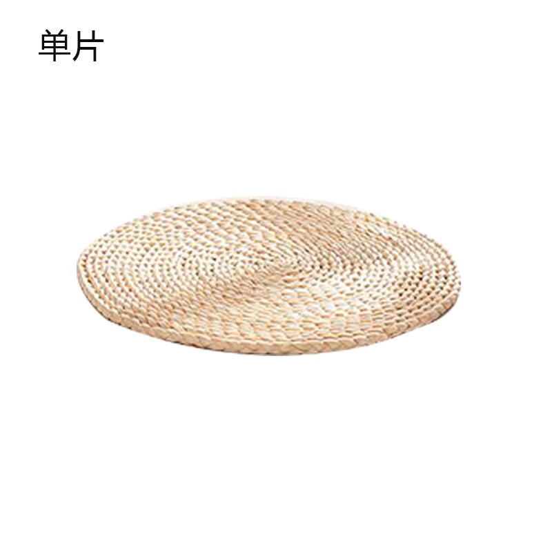 Tatami Futon Meditation Cushion thick/thin Round Yoga Circle Corn Husk Straw Braid Mat Japanese Style Cushion with Silk Wadding: Single Layer / 30cm