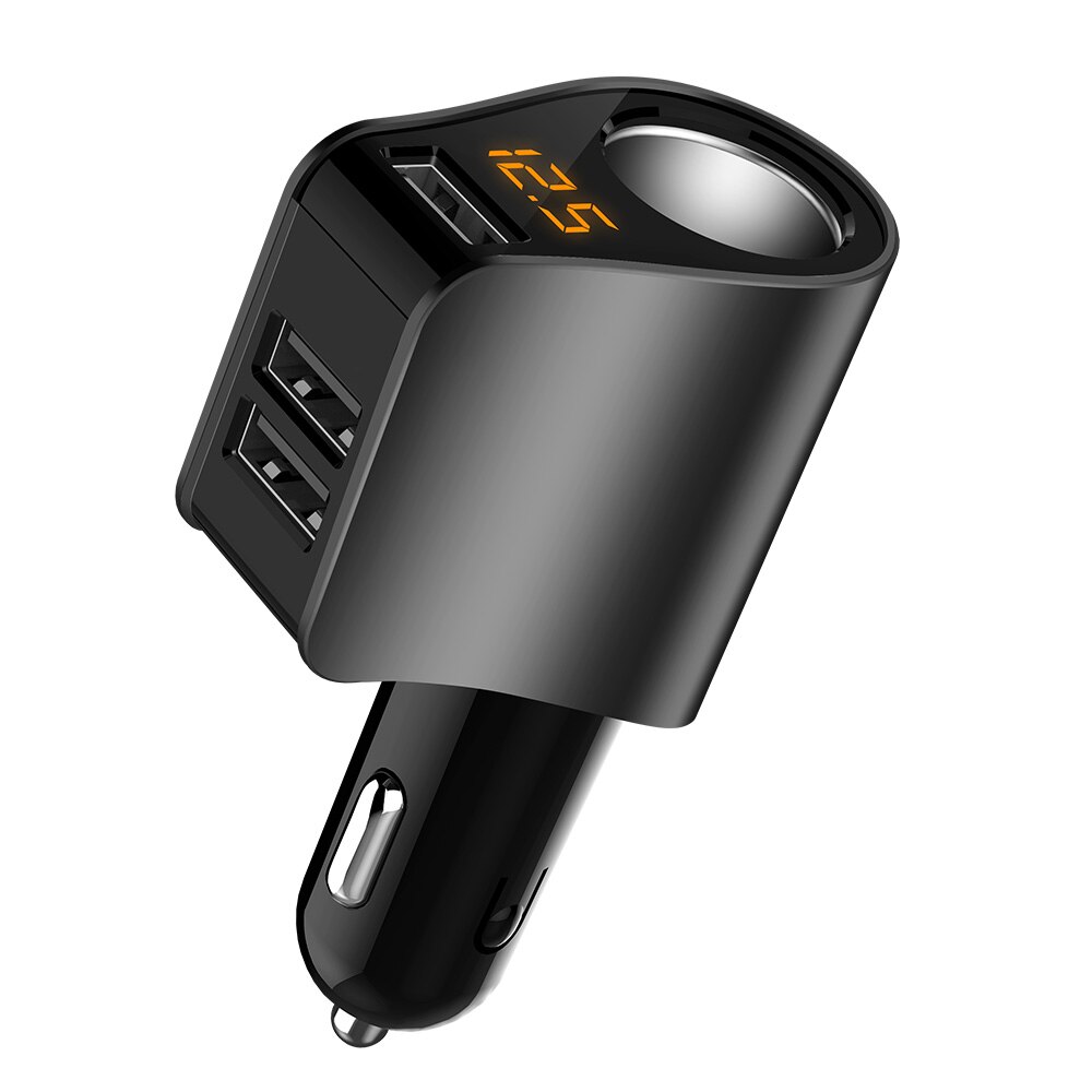KORSEED Car Cigarette Lighter Socket Splitter Power plug 3 USB Car Fast Charger 12V - 24V for cellphone GPS Ipod Pad etc