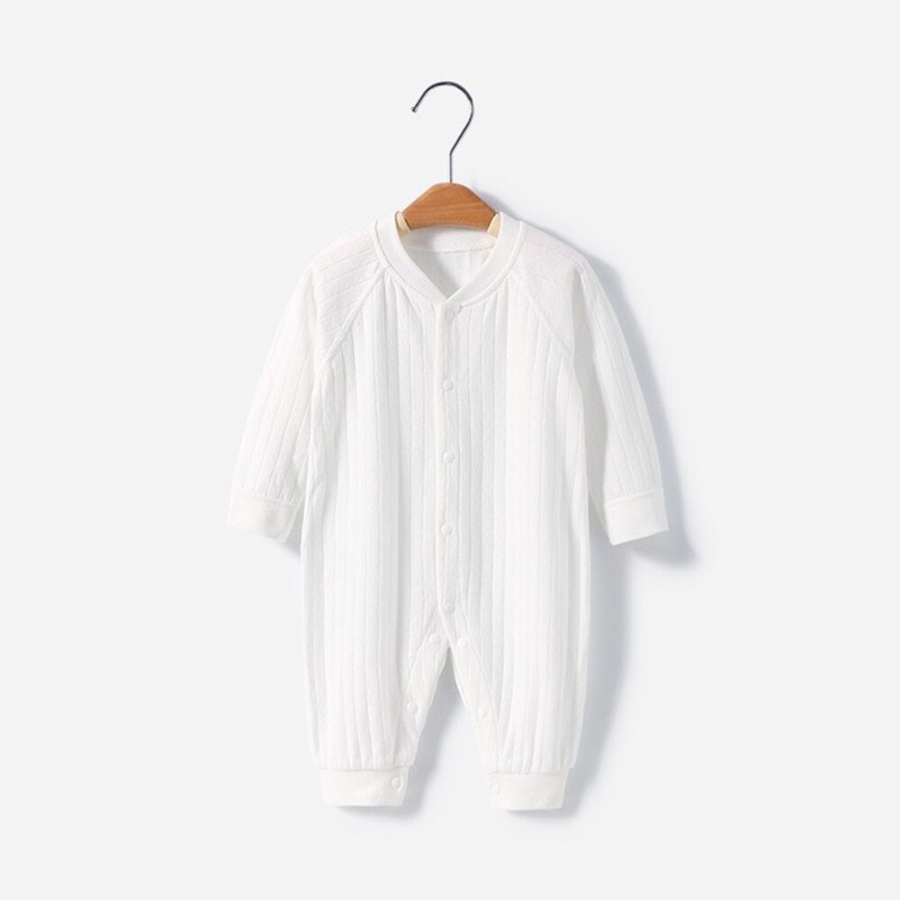 Baby Romper Pak De Jurk Lange Mouw Katoenen Baby Klim Kleding Kleding Baby Jumpsuit Vier Seizoenen Rompertjes Jongen Baby Nachtkleding: WHITE / 3M