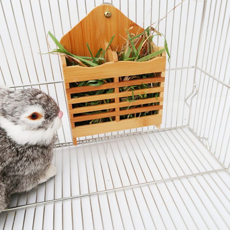 Konijn Hooi Feeder Opknoping Gras Houder Voeden Kribbe Rack Voor Cavia Bunny