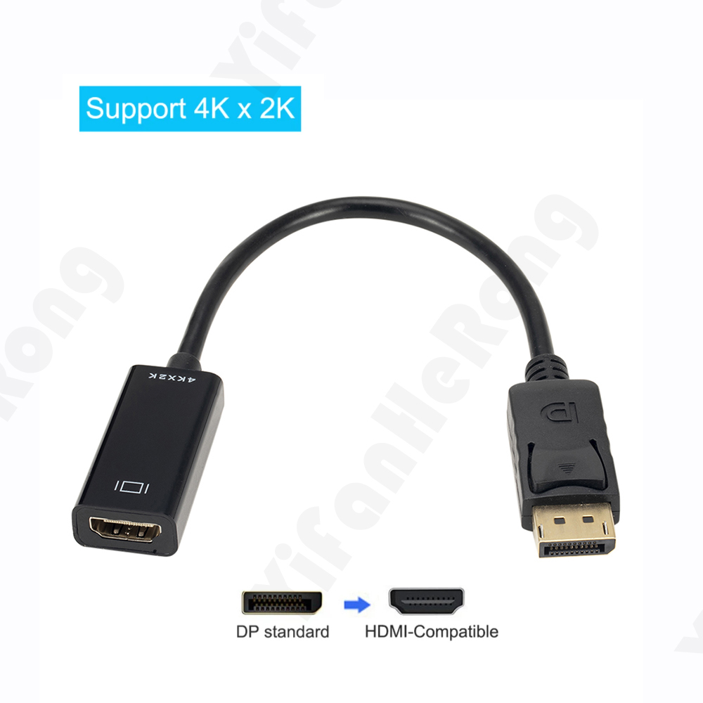 Adaptateur de câble UHD compatible DP vers HDMI, convertisseur vidéo HDTV, 4K, mâle vers femelle, ordinateur portable HP, DELL, port d'affichage PC, 1080P